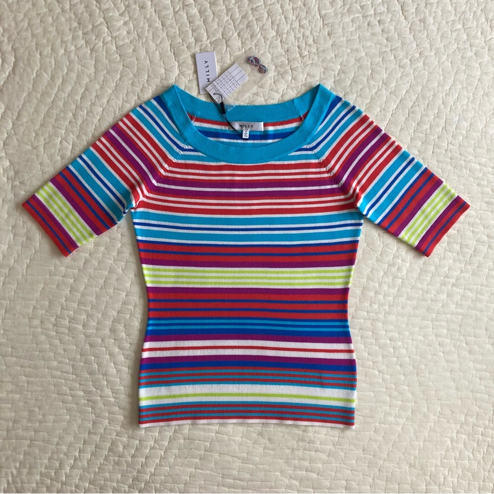 NWT Milly Boat Neck Knit Top
